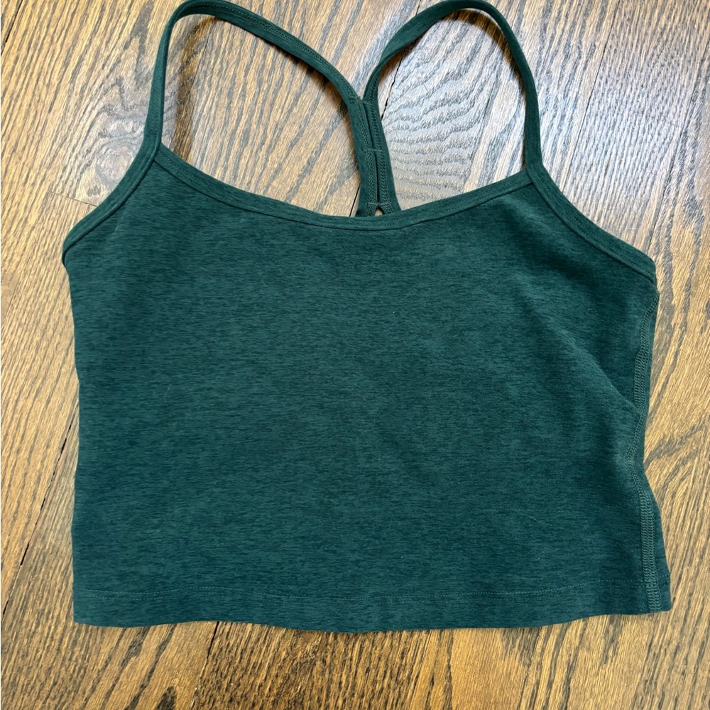 Beyond Yoga Forest Green Spacedye Racerback Cropped Tank, size small
